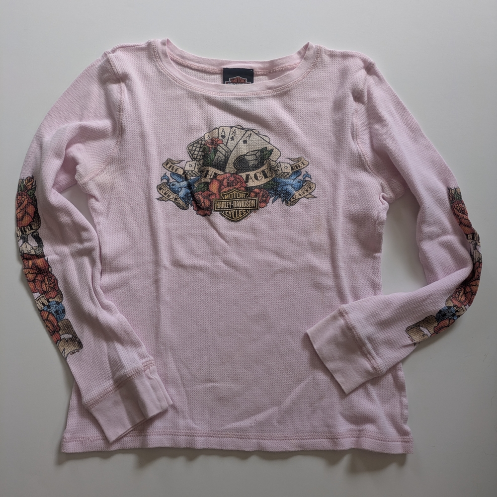 Pink Graphic Long Sleeve Kids Shirt